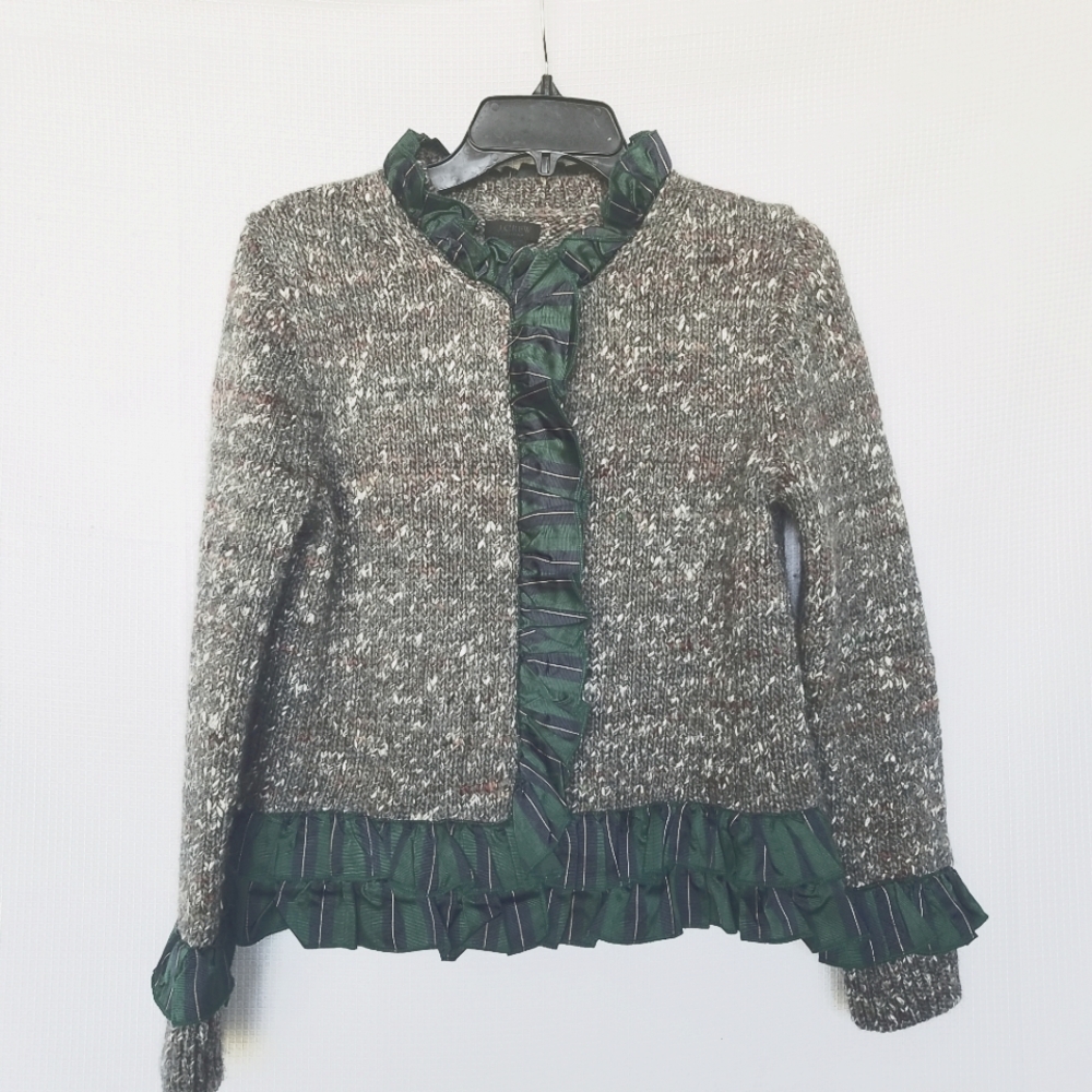 J crew  lady jacket with tartar trimm S